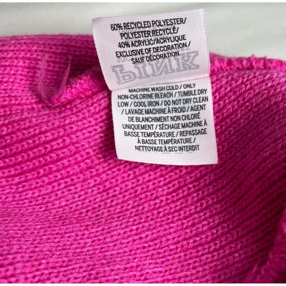 Victoria's‎ Secret PINK Beanie Hat Womens Hot Pink Embroidered Logo Knit Cap